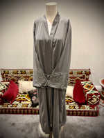 Jubbiya Outer Abaya Jacket Embellished Stone Work Sleeves (With Belt)