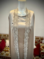 Deluxe Lace Detail 2pcs Slip Abaya Jacket Set