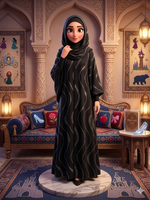 Jubbiya Eid Ramadan Embellished Loose Abaya (Pockets + Scarf Attached)