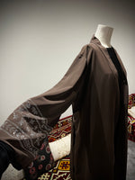 Jubbiya Outer Abaya Jacket Embellished Stone Work Sleeves (With Belt)