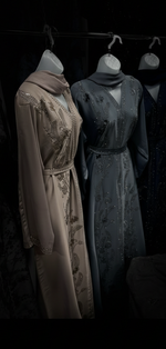 Jubbiya Jasmine Embellished Stone Work Abaya (Scarf and Belt)