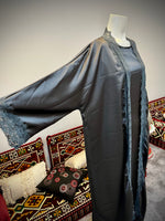 Deluxe Lace Detail 2pcs Slip Abaya Jacket Set