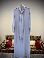 Womens Gold Trim Abaya with Scarf