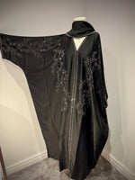 Jubbiya Womens Butterfly Stonework Abaya (Scarf and Inner Belt)