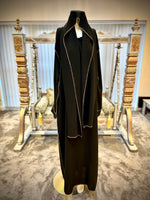 Womens Gold Trim Abaya with Scarf
