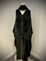 Jubbiya Womens Butterfly Stonework Abaya (Scarf and Inner Belt)