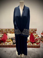 Jubbiya Outer Abaya Jacket Embellished Stone Work Sleeves (With Belt)