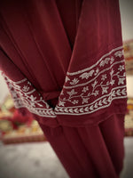Jubbiya Outer Abaya Jacket Embellished Stone Work Sleeves (With Belt)