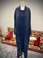 Jubbiya Embelished Stonework 2 Piece Abaya With Pockets