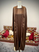Deluxe Lace Detail 2pcs Slip Abaya Jacket Set