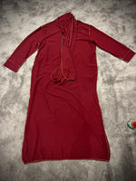 Womens Gold Trim Abaya with Scarf
