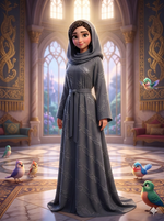 Jubbiya Aqua Abaya Comes with Matching Scarf and Belt