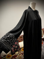Jubbiya Outer Abaya Jacket Embellished Stone Work Sleeves (With Belt)