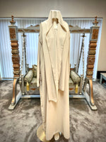 Womens Gold Trim Abaya with Scarf