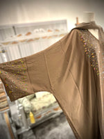Jubbiya Nutella Womens Butterfly Stonework Abaya (Scarf and Inner Belt)