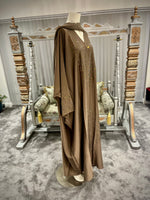 Jubbiya Nutella Womens Butterfly Stonework Abaya (Scarf and Inner Belt)
