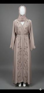 Jubbiya Jasmine Embellished Stone Work Abaya (Scarf and Belt)