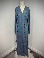 Jubbiya Jasmine Embellished Stone Work Abaya (Scarf and Belt)