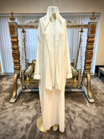 Womens Gold Trim Abaya with Scarf